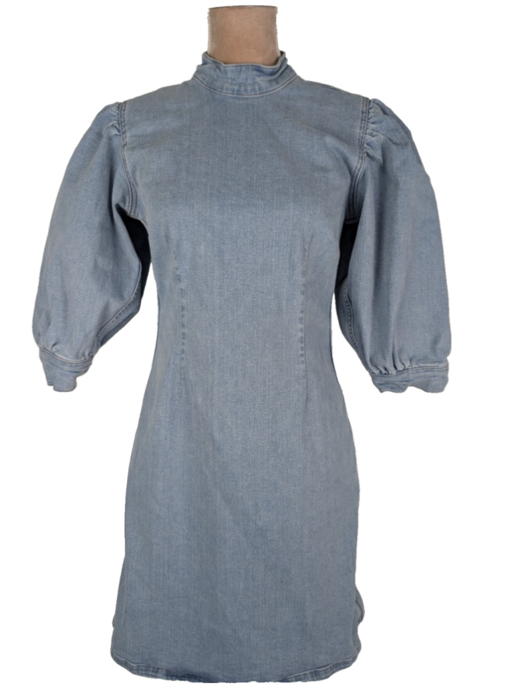 Ganni Cult Denim Mini Dress Blue Sz 40 US 8 Western Boho Cowgirl